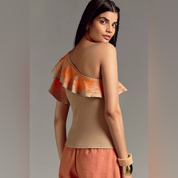 NWT DOLAN Embroidered One-Shoulder Top, Size Medium - Picture 2 of 9